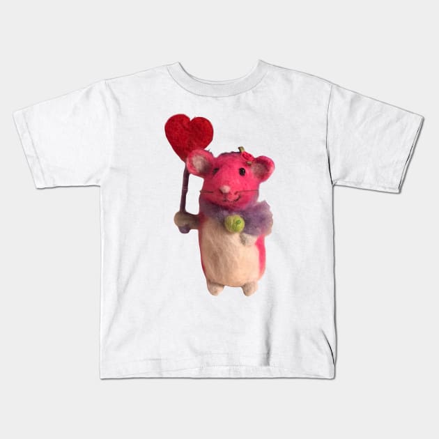 Valentine mouse Kids T-Shirt by Dillyzip1202